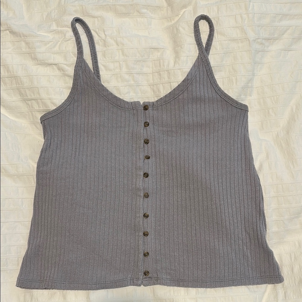 American Eagle Outfitters Gray Ribbed Sleeveless Camisole